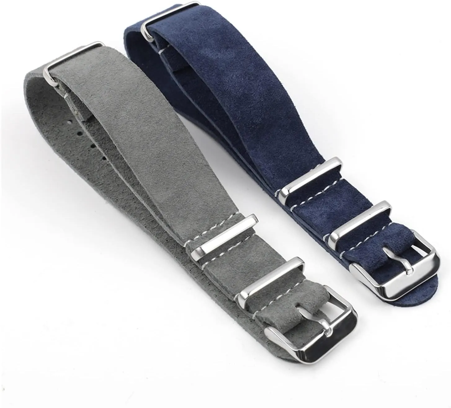 LAnGSHAW Watch Strap Suede Leather Soft Watch Band Stainless Steel Square Buckle Wrist Replacement Strap18mm 20mm 22mm 24mm (Band Color : Brown, Band Width : 24mm)