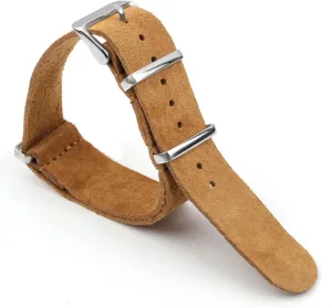 LAnGSHAW Watch Strap Suede Leather Soft Watch Band Stainless Steel Square Buckle Wrist Replacement Strap18mm 20mm 22mm 24mm (Band Color : Brown, Band Width : 24mm)