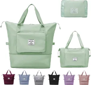 Large Capacity Travel Bag, Expandable Foldable Travel Duffel Bag, Dry and Wet Separation Portable Travel Duffel Bag, Overnight Bag for Women and Man (Green)
