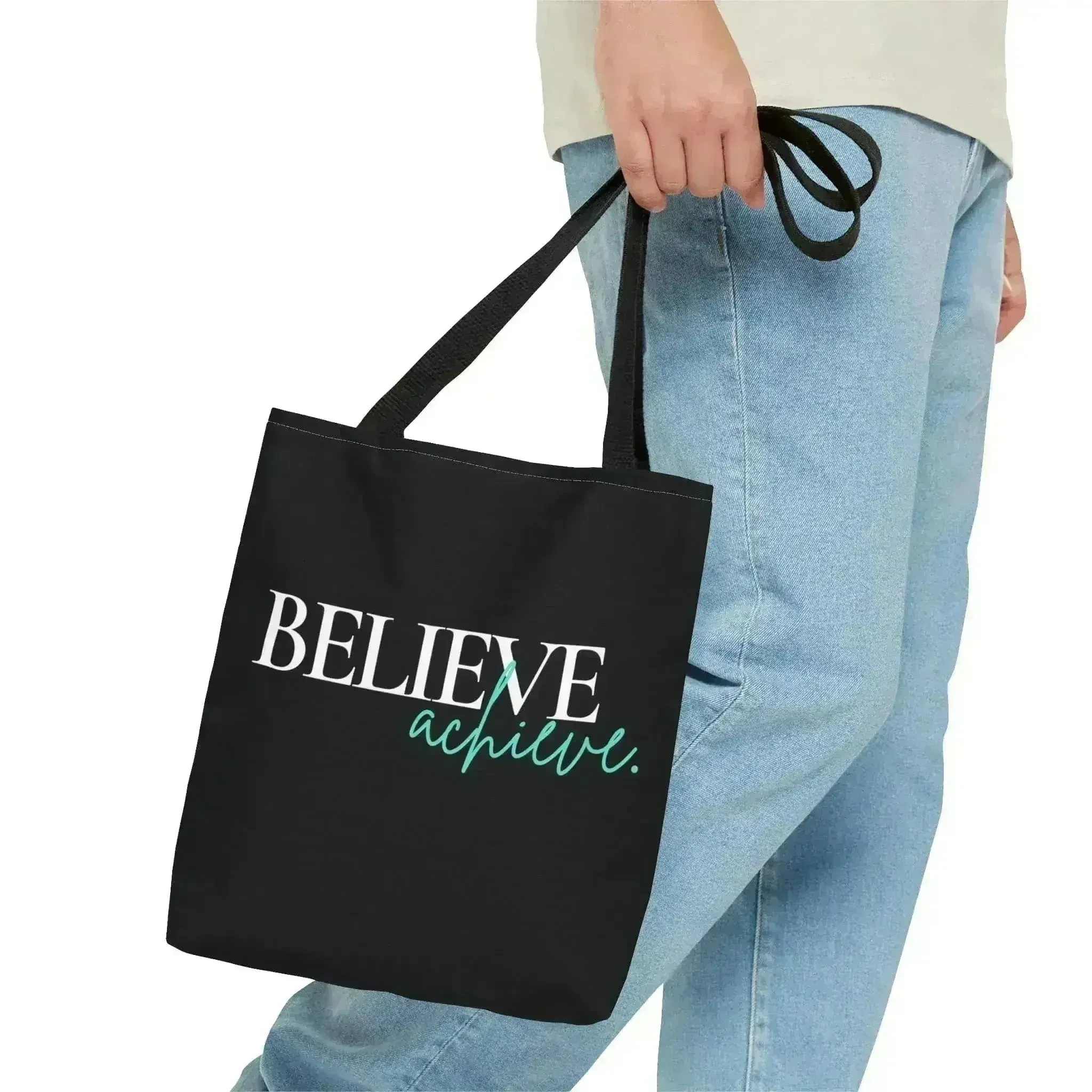 Large Tote Bag Believe and Achieve