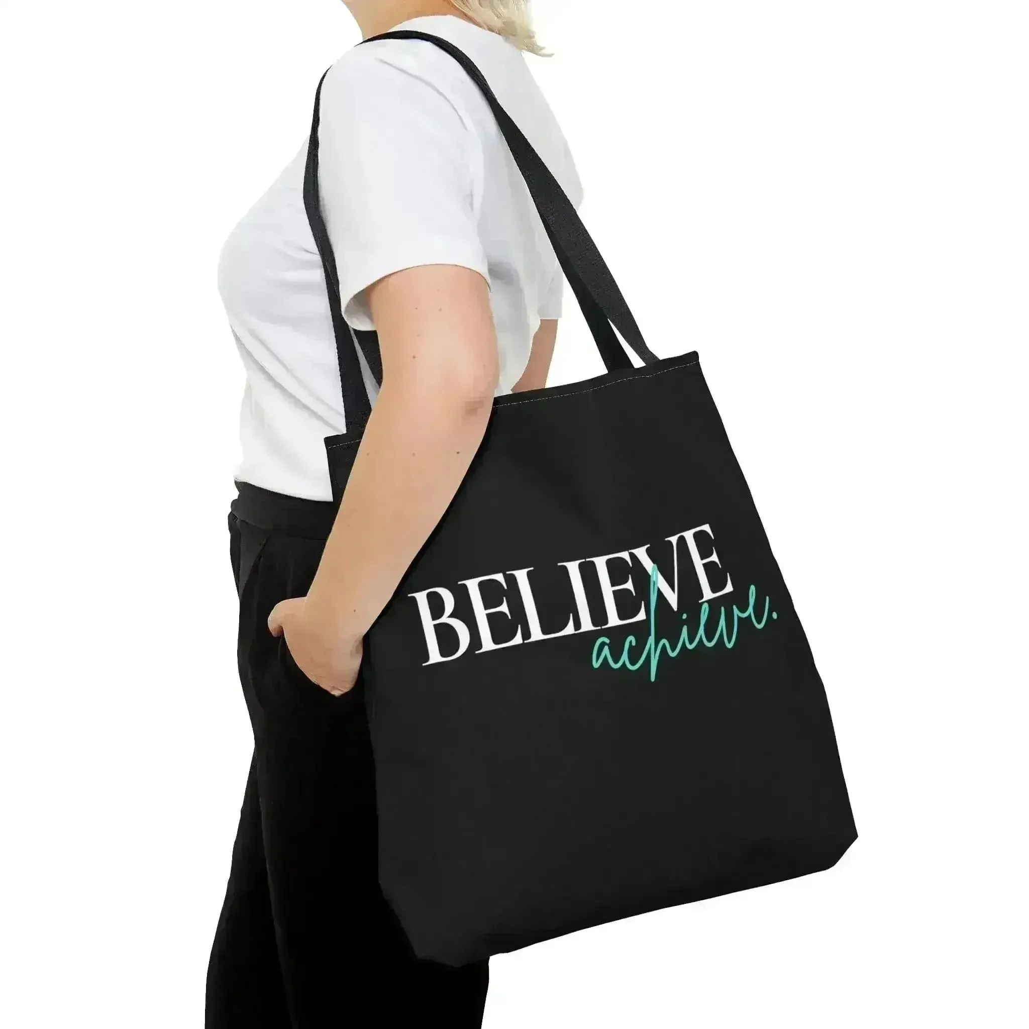 Large Tote Bag Believe and Achieve