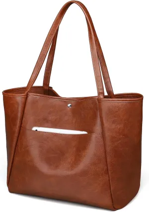 Large Tote Bag for Women Work 25L Travel Vegan Leather Ladies Handbags Weekender Purses