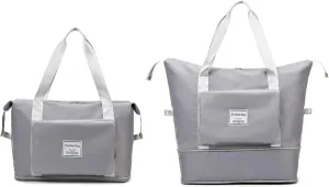 Large Weekend Bag Folding Expandable Casual Travel Duffel Bag Waterproof Tote Sports Bag with Wet Pocket for Women 1 pcs