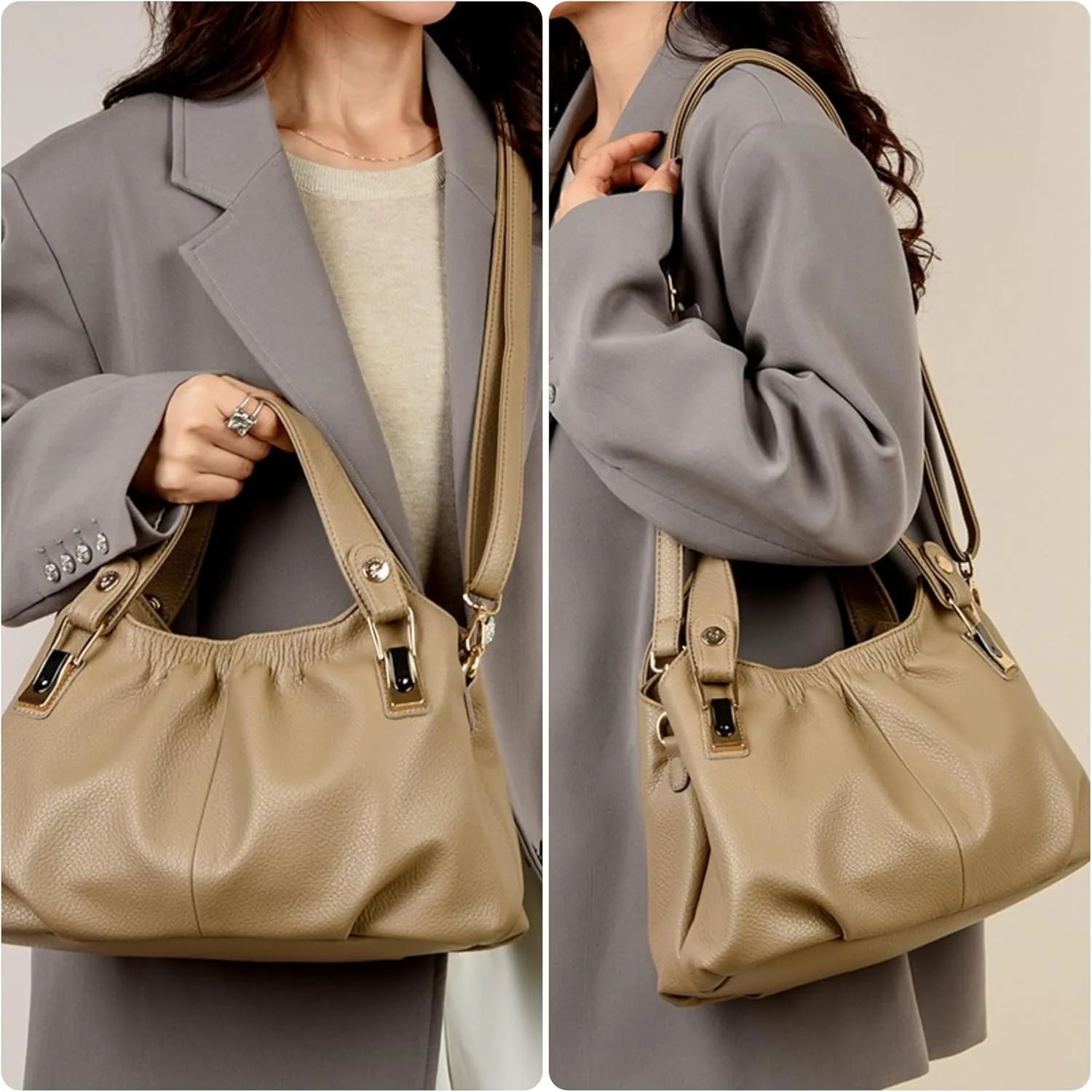 Large wrinkled Cross body Tote Bag Top Handle Bag For Women Travel Shoulder Bag