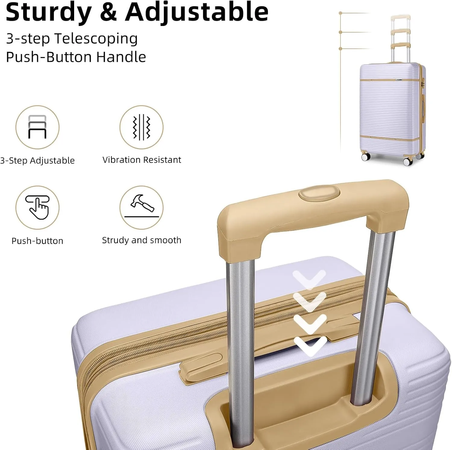 LARVENDER Luggage Sets 6 Piece, Expandable(Only 28 & 24") Luggage Set Clearance for Women, Suitcases with 360° Spinner Wheels, Hardside Travel Luggage with Duffel Bag for men, Lavender