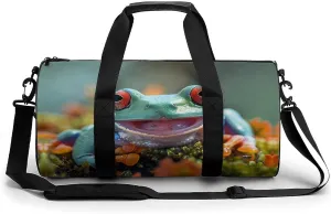 Laughing Tree Frog Lightweight Gym Bag for Men Women Travel Duffel Bag Sports Workout Bag with Adjustable Strap