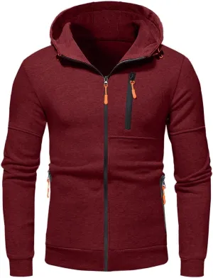 LCMTWX Men's Fashion Hoodies & Sweatshirts Solid Hooded Sweater Top Zip Up Unisex Cool Pullover Hoody Full Zip Long Sleeve