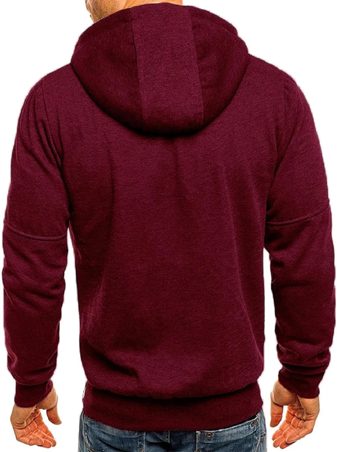 LCMTWX Men's Fashion Hoodies & Sweatshirts Solid Hooded Sweater Top Zip Up Unisex Cool Pullover Hoody Full Zip Long Sleeve