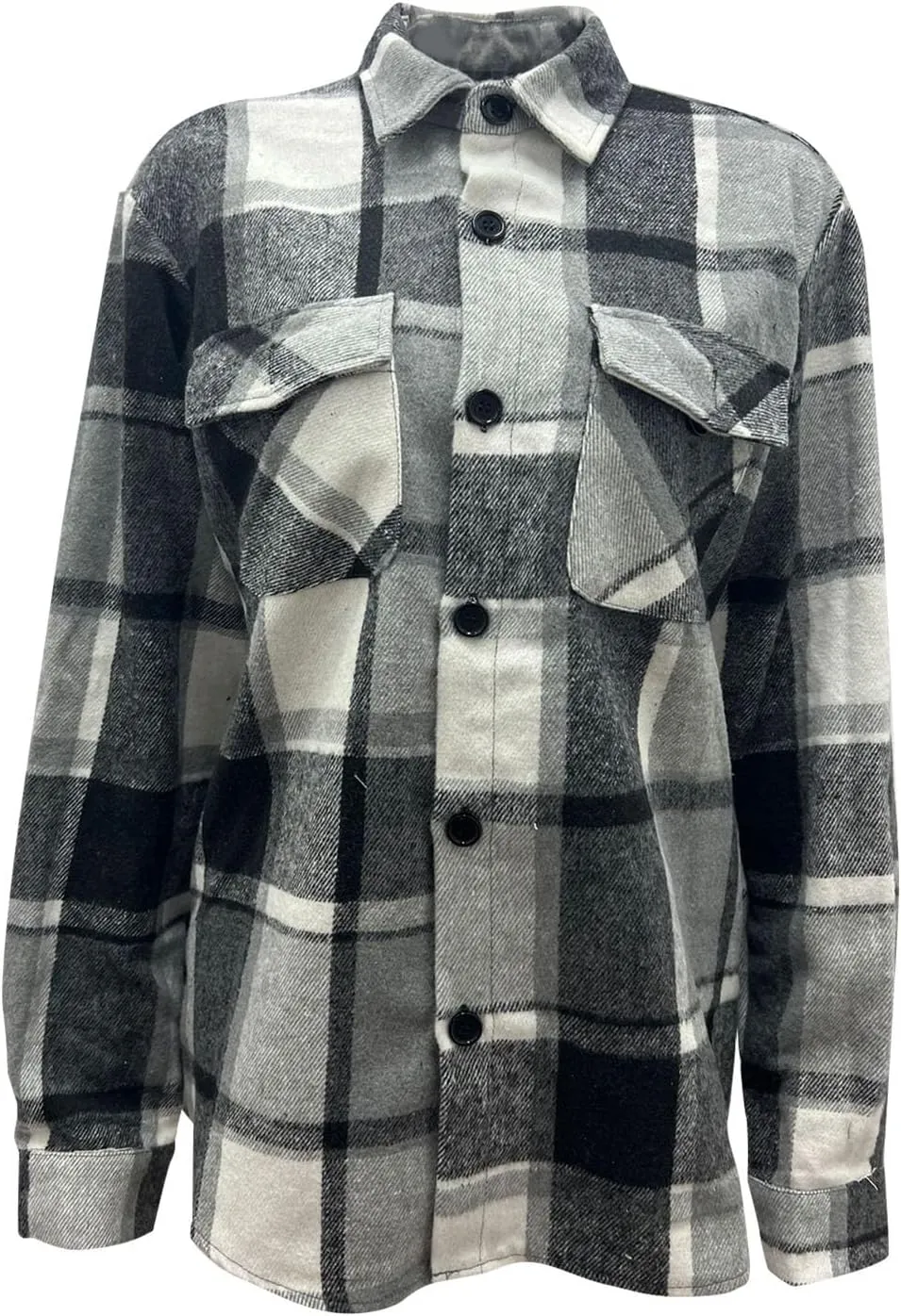 LCMTWX Mens Plaid Flannel Jacket Pullover Sweatshirt Jacket Button Collar Warm Sweater Coat with Hood for Men Sherpa Button