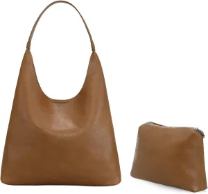 Leather Bag for Women Hobo Bag Handle Handbag Soft Shoulder Purse Large Handbag for Everyday Travel Durable Purse