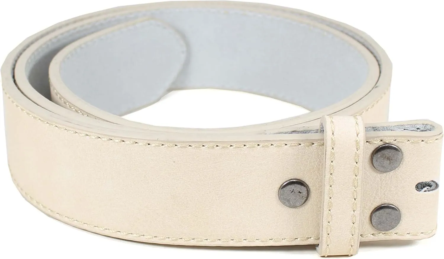 Leather Belt Strap with Vintage Distressed Texture 1.5" Wide with Snaps and without Buckle