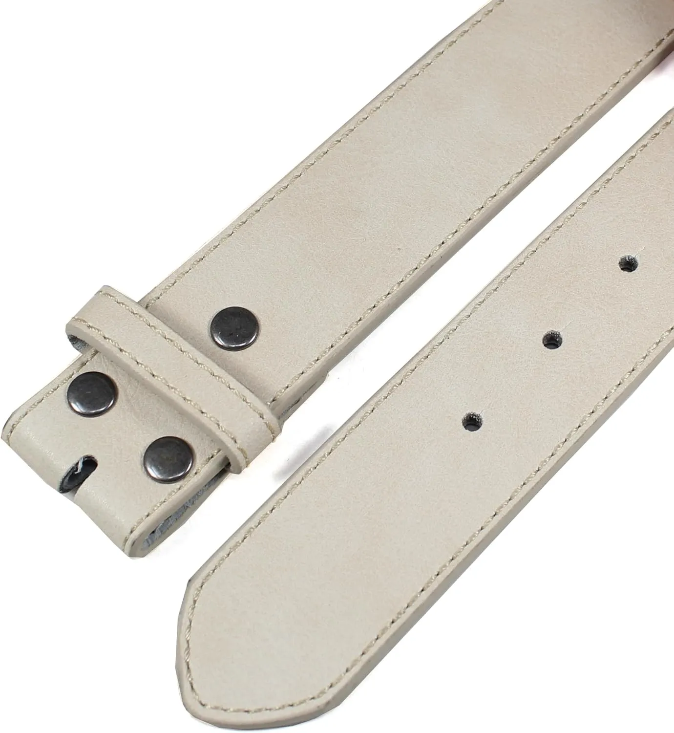 Leather Belt Strap with Vintage Distressed Texture 1.5" Wide with Snaps and without Buckle