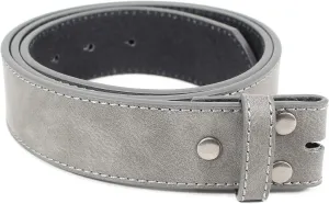 Leather Belt Strap with Vintage Distressed Texture 1.5" Wide with Snaps and without Buckle