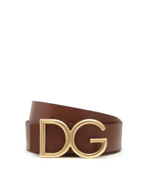 Leather belt with DG logo