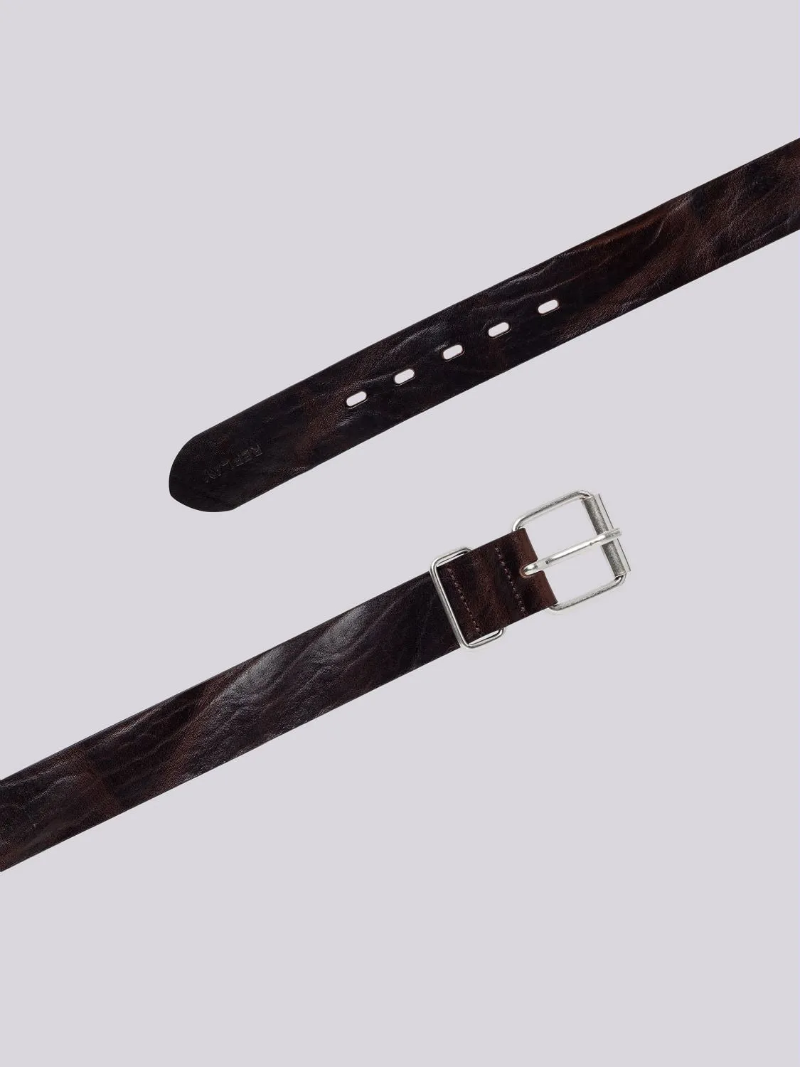 Leather Belt With Vintage Effect