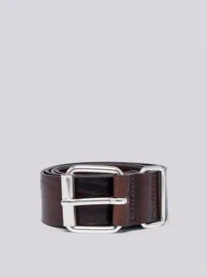 Leather Belt With Vintage Effect