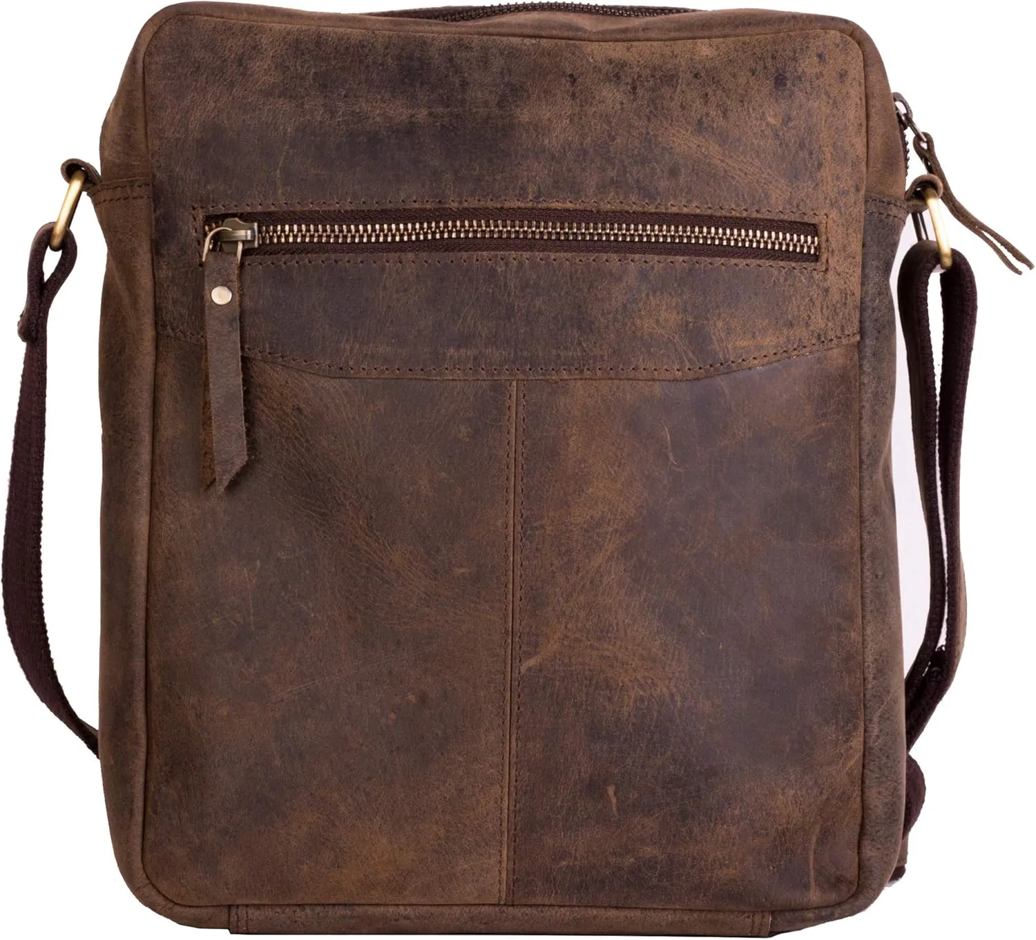 Leather crossbody bag messenger satchel tablet bag 11 inch for men and women