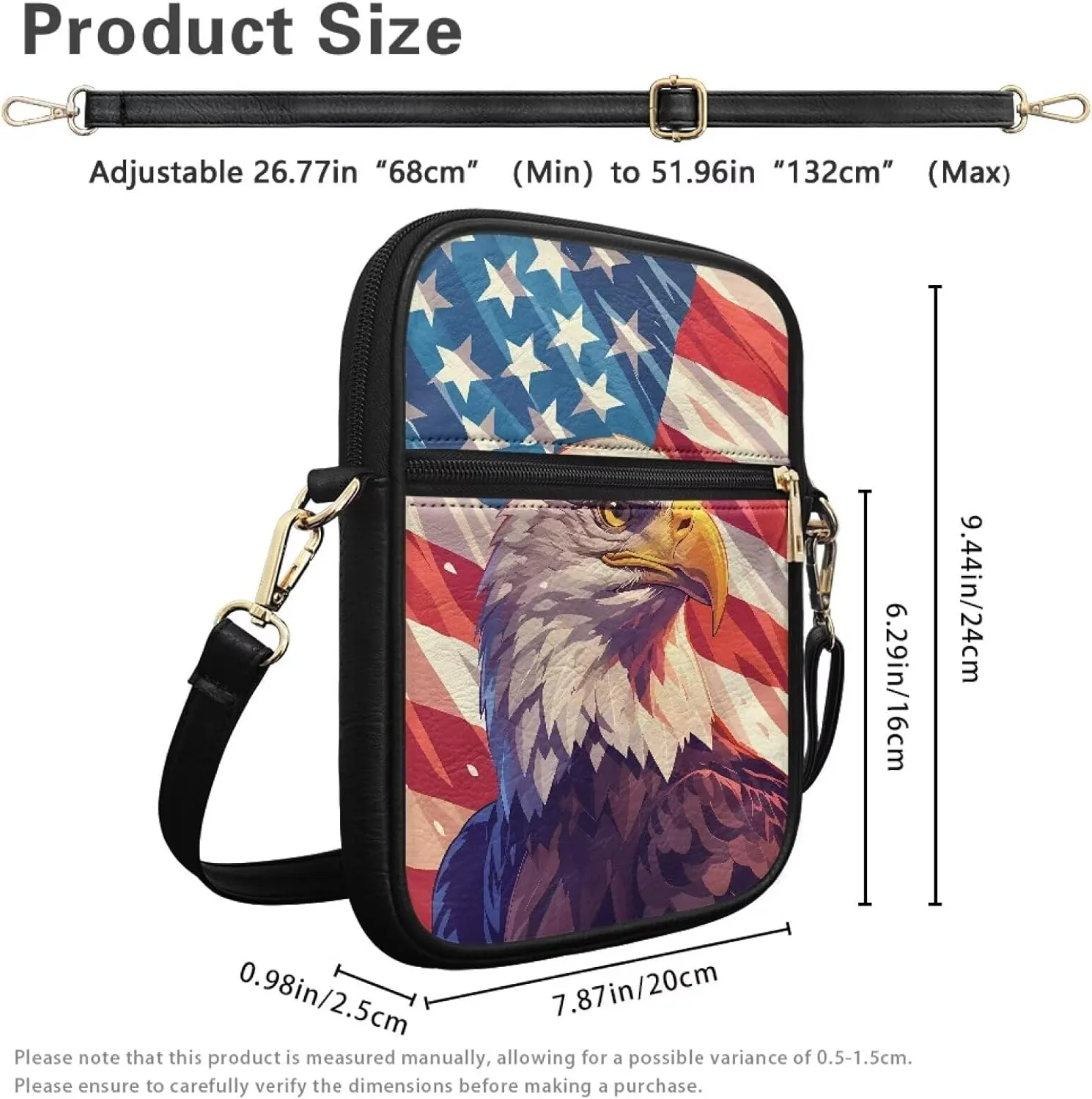 Leather Messenger Bag for Women Men Crossbody Bag Shoulder Bag Sling Travel Bag with Zipper Adjustable Strap