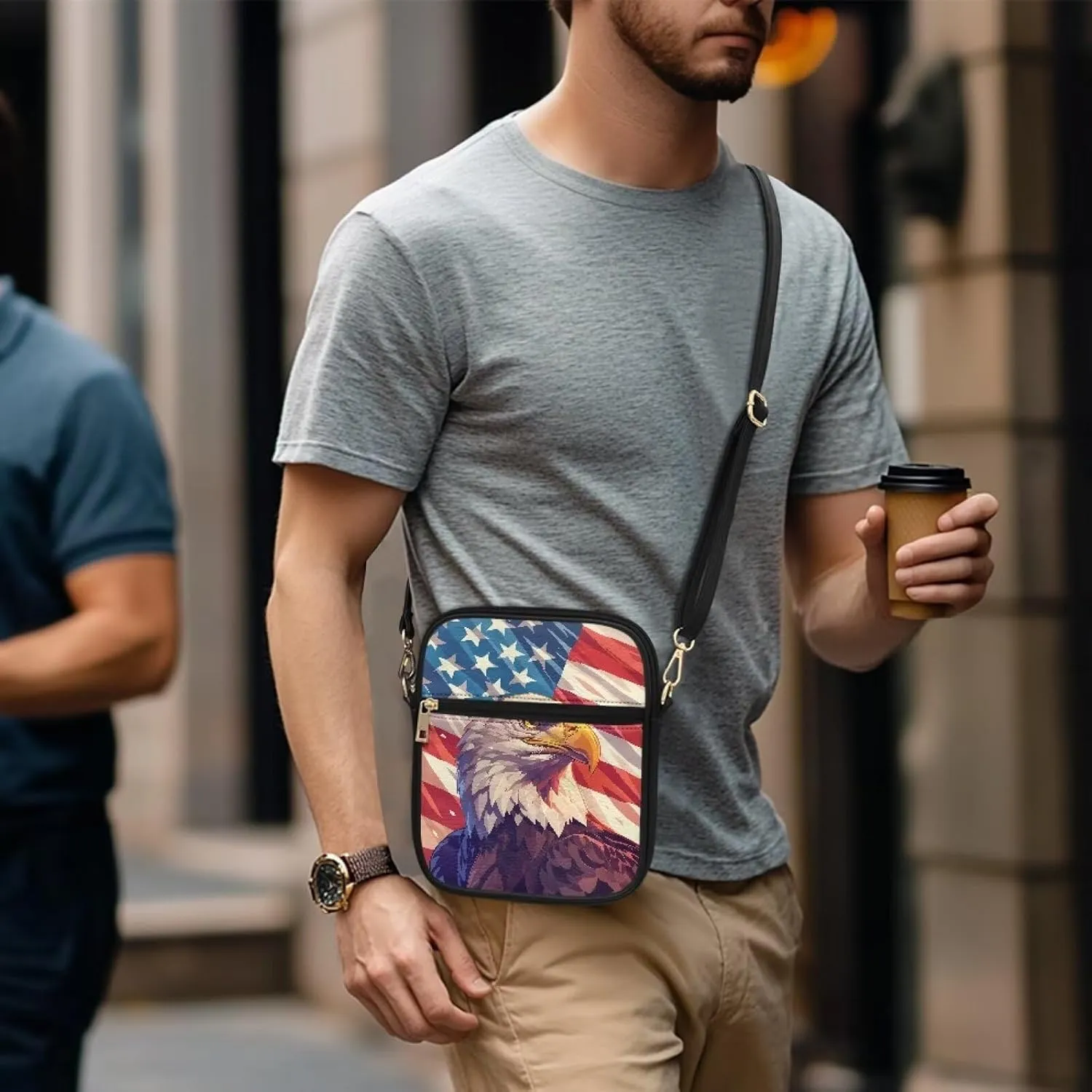 Leather Messenger Bag for Women Men Crossbody Bag Shoulder Bag Sling Travel Bag with Zipper Adjustable Strap