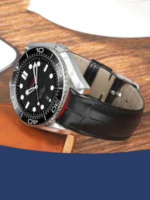 Leather Watch Strap For Omega New Seamaster 300 Planet Ocean 007 Speedmaster Men's Watch Chain