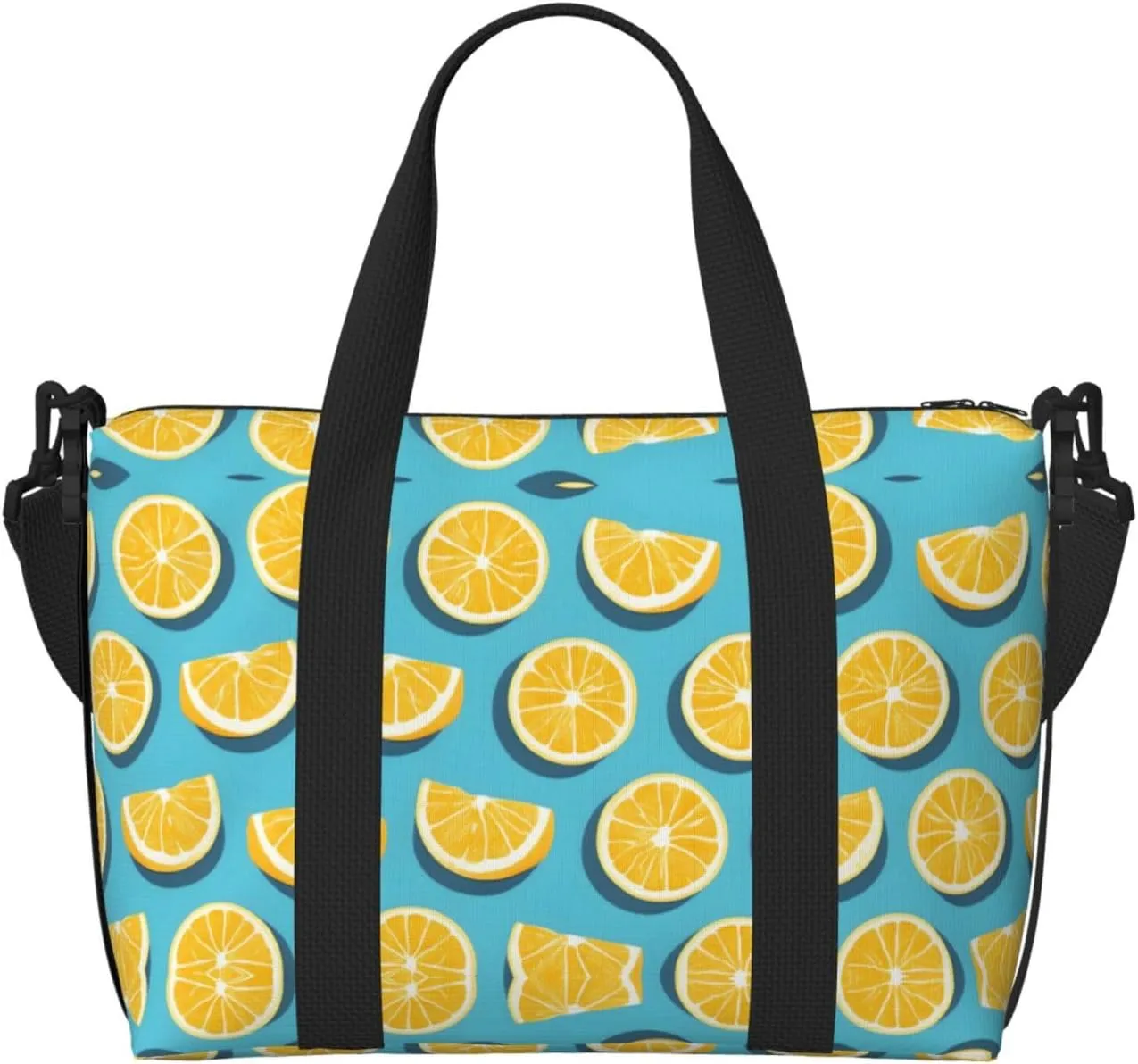 Lemon wedges Women's Hand-held Crossbody Travel Bag, Casual Handbag with Zipper, Suitable for Work, Travel, Fitness, Travel