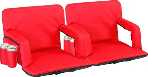 LEMY Stadium Seats with Back Support, Stadium Chairs for Bleachers, Camping, Sports Events, Set of 2 Chairs