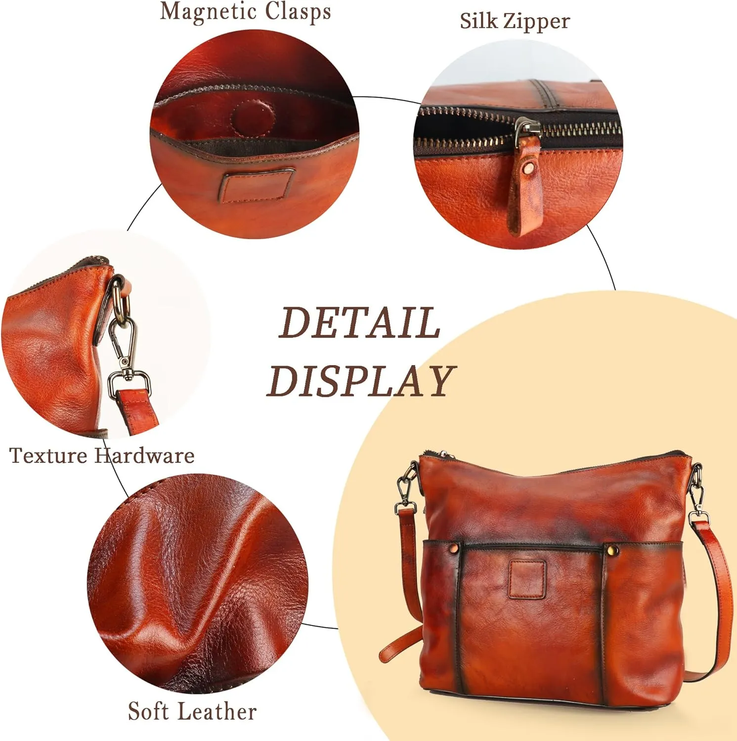 LETEULO Hobo Bag for Women Crossbody Bag Purse and Handbag Leather Shouler Bags