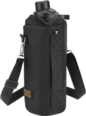 Linkidea Sports Water Bottle Carrier with Strap Compatible with Nalgene Sustain Tritan 48oz, CamelBak Chute Mag 50oz, Thick Waterbottle Cooler Bag Holder Shoulder Strap, Black