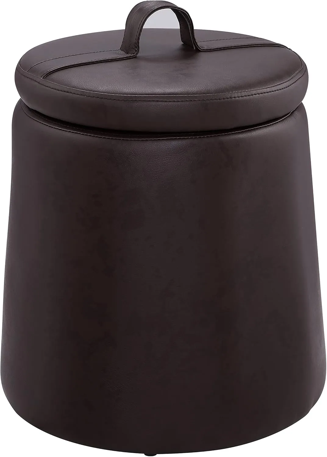 Linon Home Décor Brown Faux Leather Upholstered Storage Linon Brentwood Ottoman