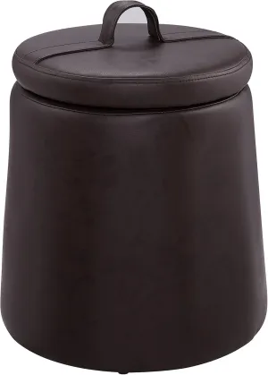 Linon Home Décor Brown Faux Leather Upholstered Storage Linon Brentwood Ottoman