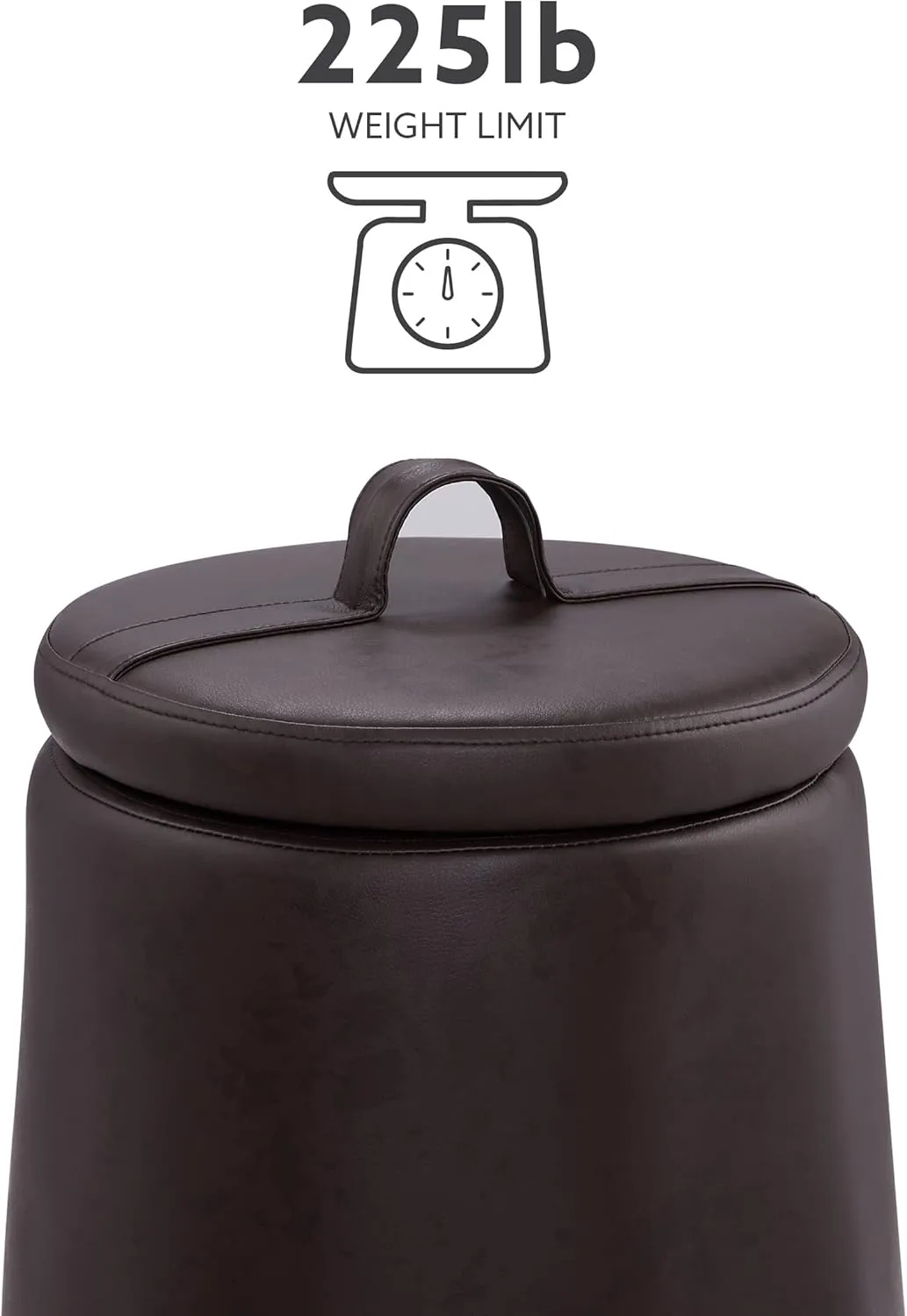 Linon Home Décor Brown Faux Leather Upholstered Storage Linon Brentwood Ottoman
