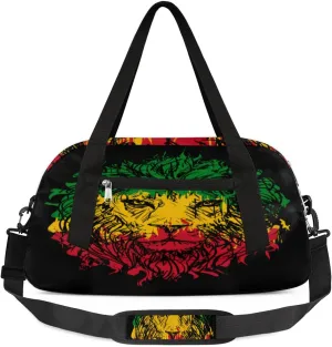 Lion Head Sketch Duffel Bag for Women Men Travel Bag Small Gym Bag Waterproof Workout Overnight Tote Bag for Sport Dance Weekend Yoga