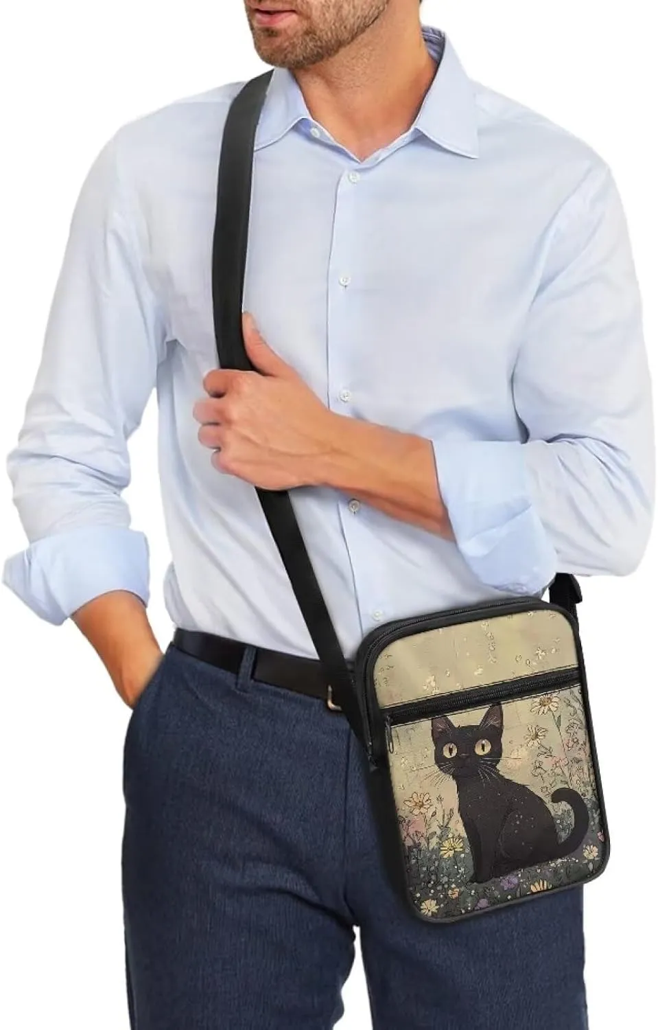 Little Messenger Bag Women's Lightweight Adjustable Strap Crossbody Purse with Zipper Pockets