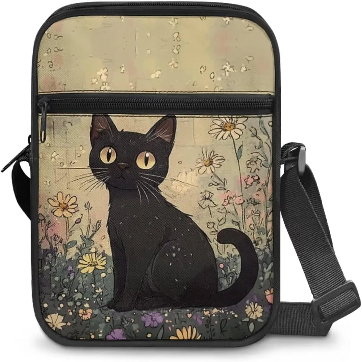 Little Messenger Bag Women's Lightweight Adjustable Strap Crossbody Purse with Zipper Pockets
