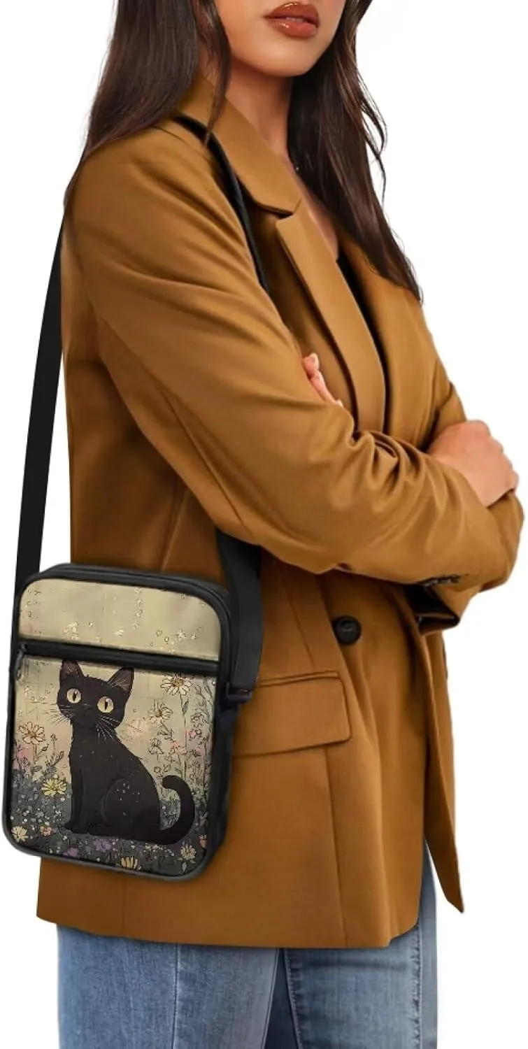 Little Messenger Bag Women's Lightweight Adjustable Strap Crossbody Purse with Zipper Pockets