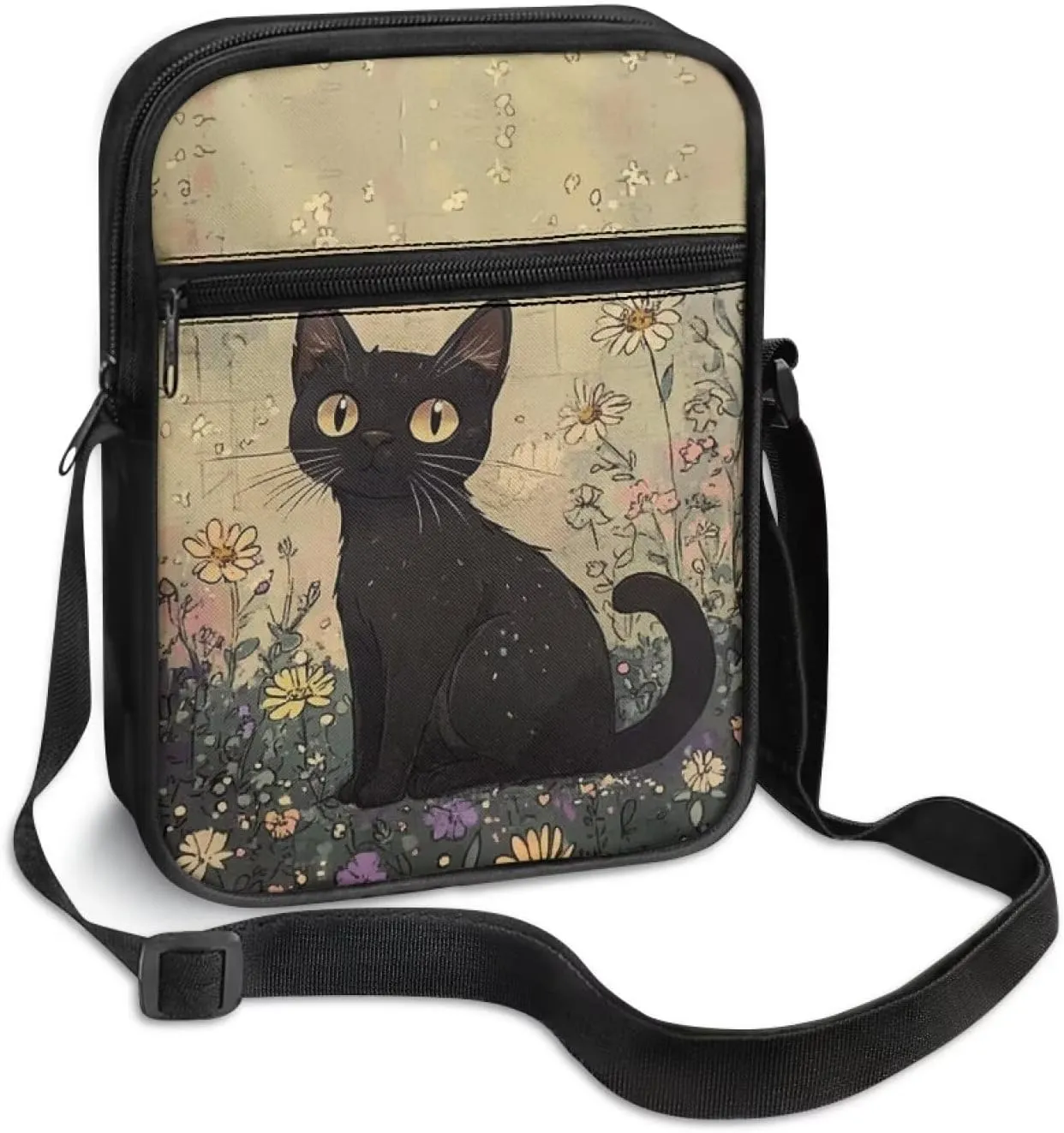 Little Messenger Bag Women's Lightweight Adjustable Strap Crossbody Purse with Zipper Pockets