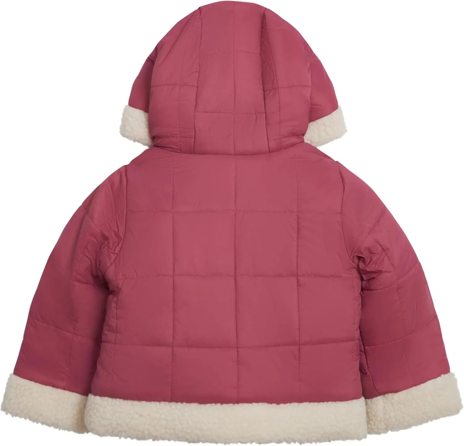 LONDON FOG Girls' Heavyweight Winter Puffer Coat with Sherpa Trim
