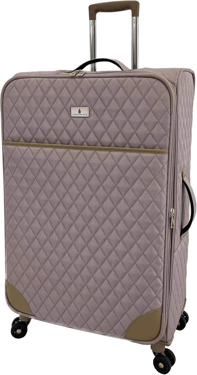 LONDON FOG Queensbury Softside 28" Expandable Spinner, Rose Gold
