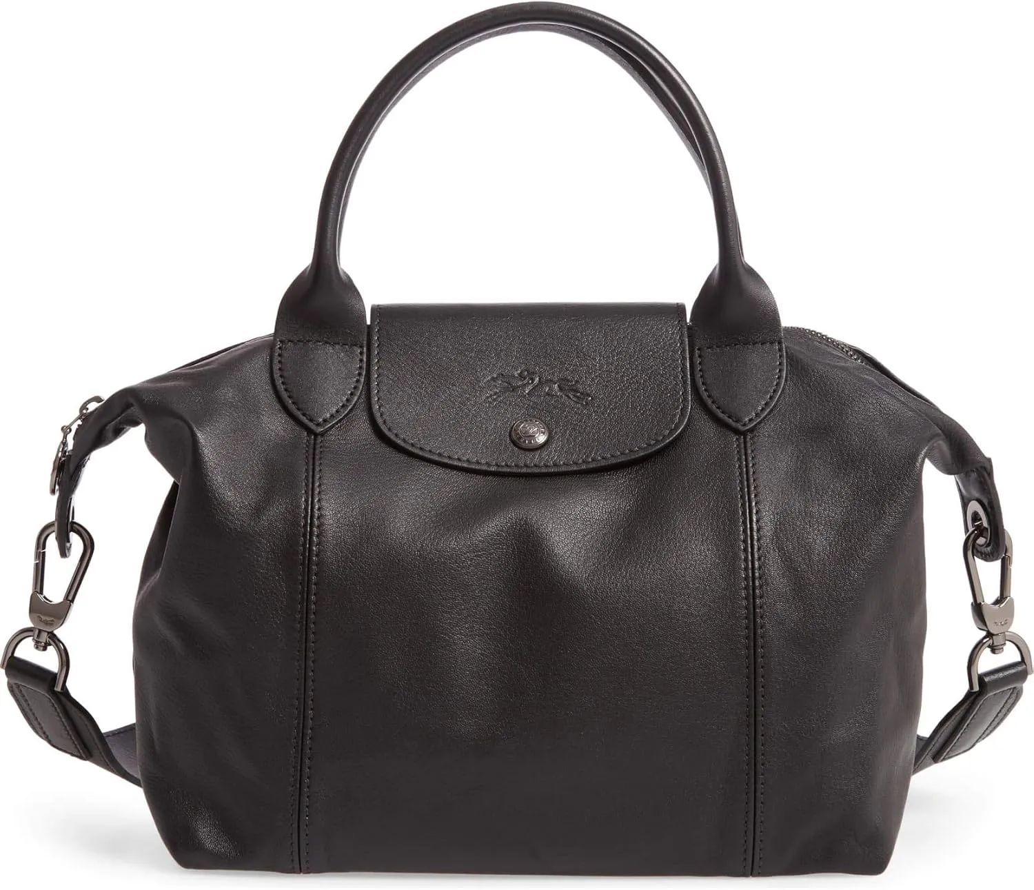 Longchamp Ladies Le Pliage Cuir Top Handle Bag