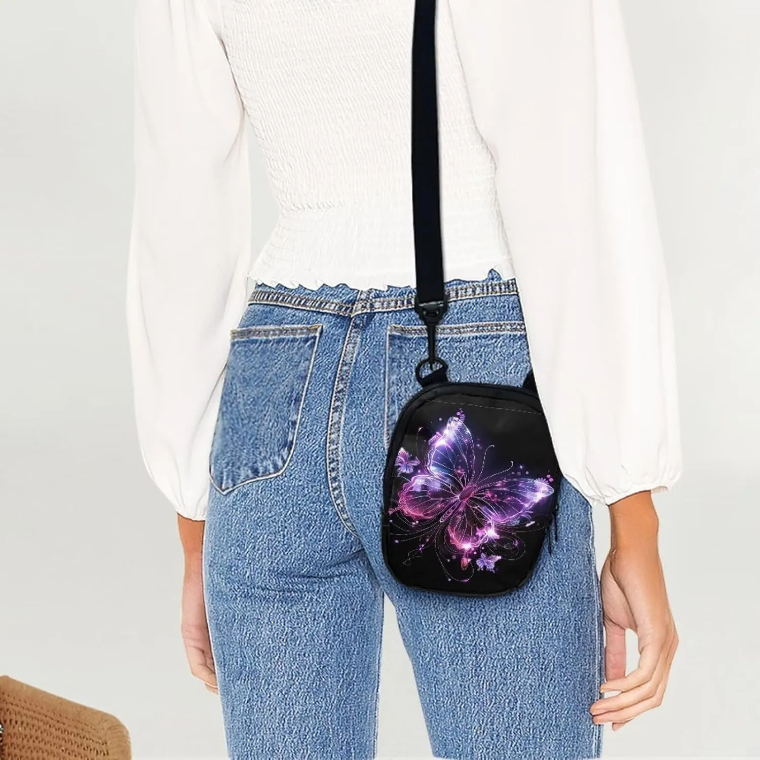 Lotusorchid Small Message Bag Women Shoulder Bag with Adjustable Staps, Sling Phone Bag Crossbody Satchel Purse Wallet