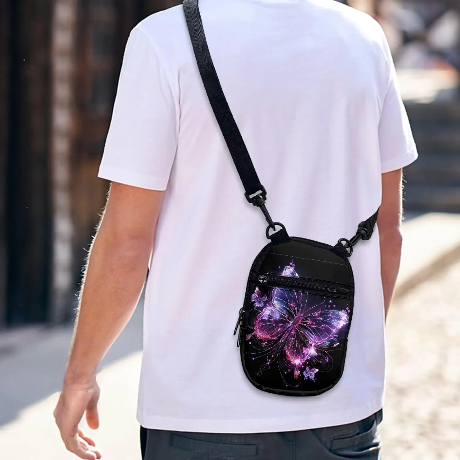 Lotusorchid Small Message Bag Women Shoulder Bag with Adjustable Staps, Sling Phone Bag Crossbody Satchel Purse Wallet