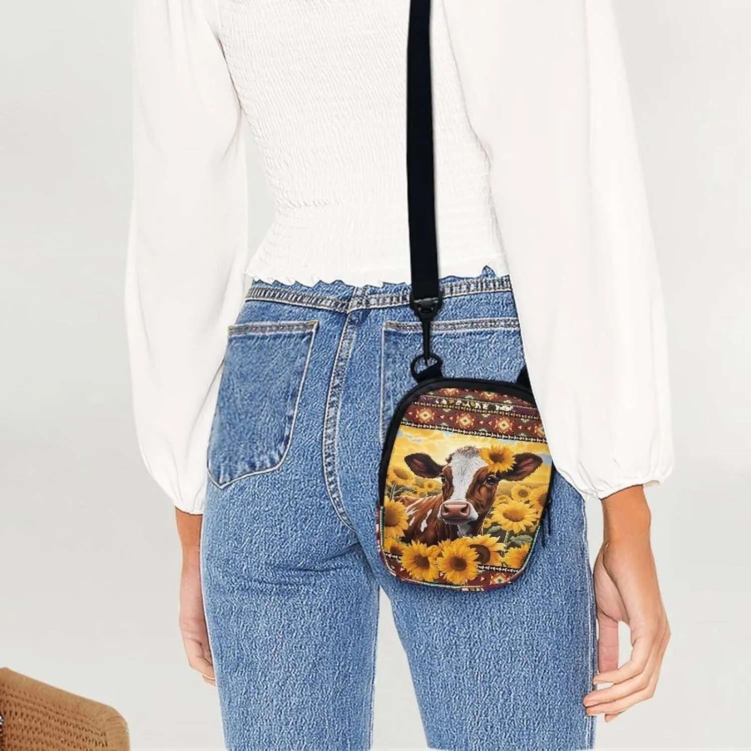 Lotusorchid Small Message Bag Women Shoulder Bag with Adjustable Staps, Sling Phone Bag Crossbody Satchel Purse Wallet