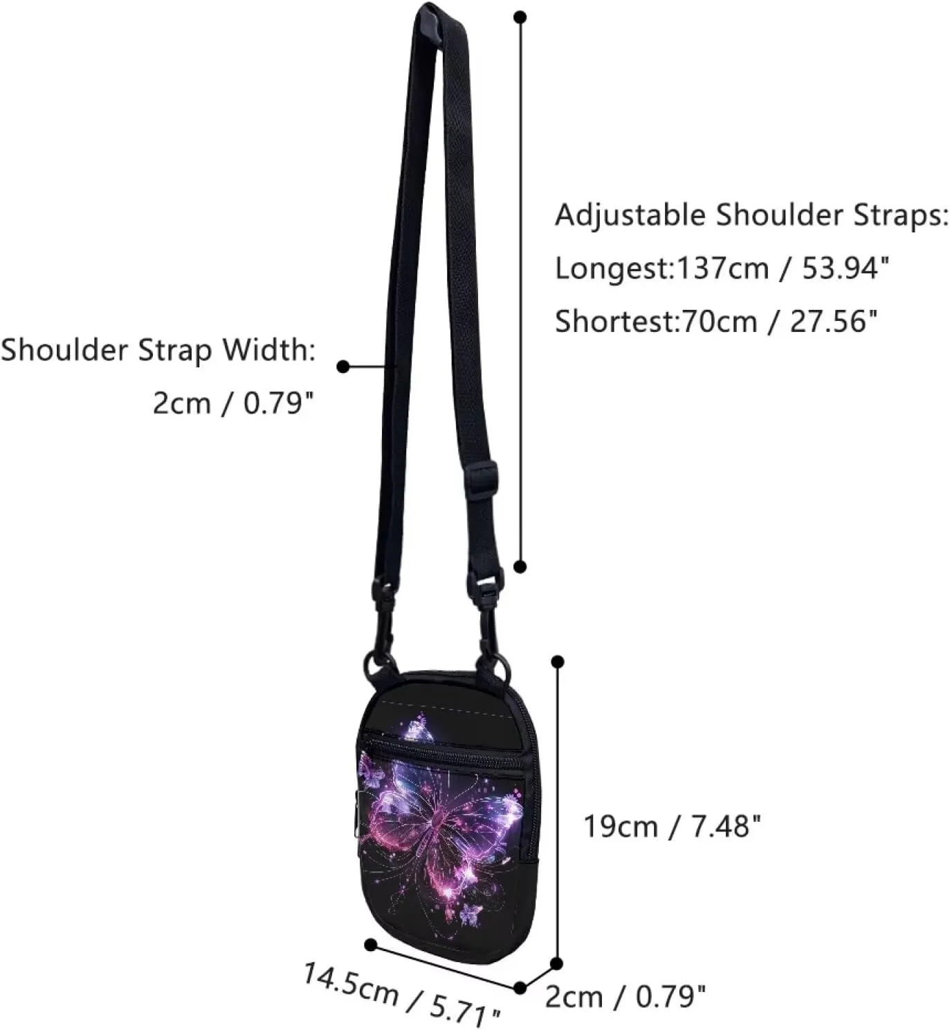 Lotusorchid Small Message Bag Women Shoulder Bag with Adjustable Staps, Sling Phone Bag Crossbody Satchel Purse Wallet