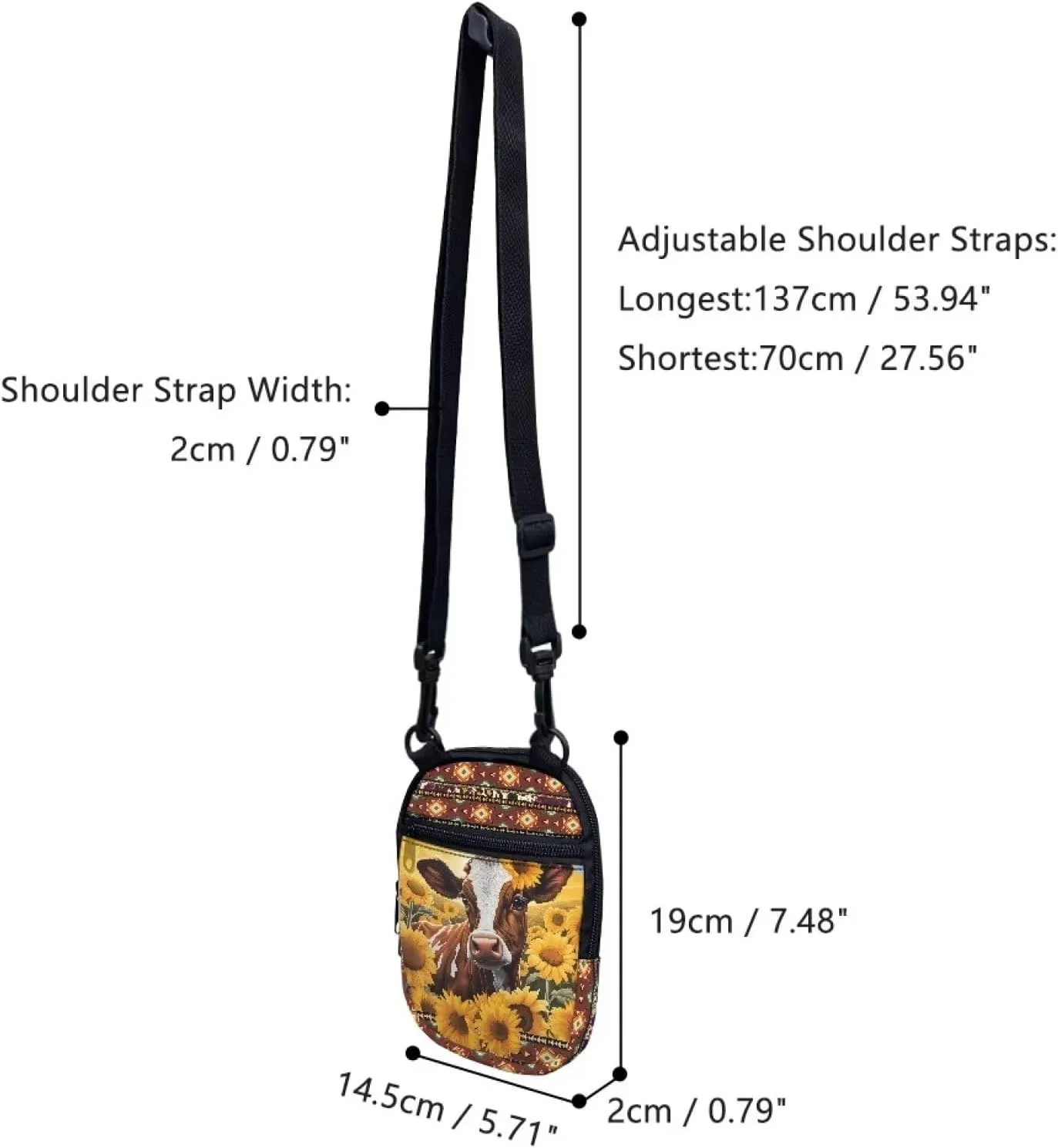 Lotusorchid Small Message Bag Women Shoulder Bag with Adjustable Staps, Sling Phone Bag Crossbody Satchel Purse Wallet