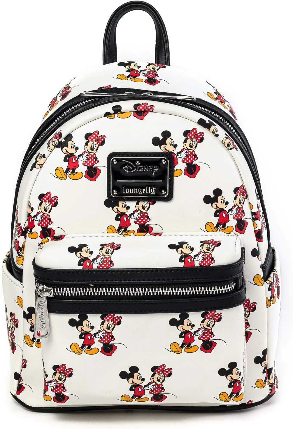 Loungefly Disney Mickey and Minnie Mouse AOP Womens Double Strap Shoulder Bag Purse