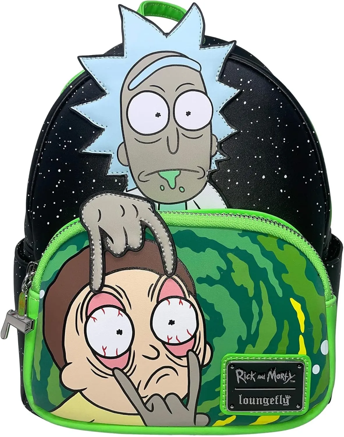 Loungefly Rick and Morty Glow in the Dark Womens Double Strap Shoulder Bag Purse