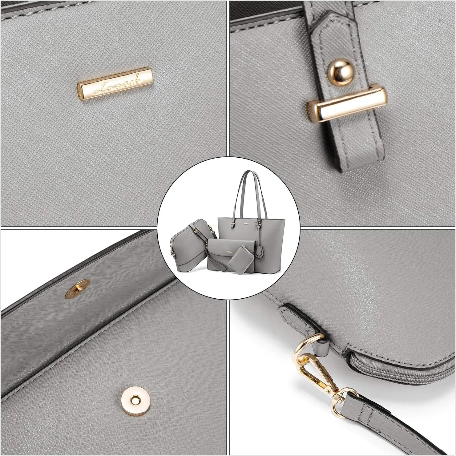 LOVEVOOK Handbags for Women Shoulder Bags Tote Satchel Hobo 3pcs Purse Set