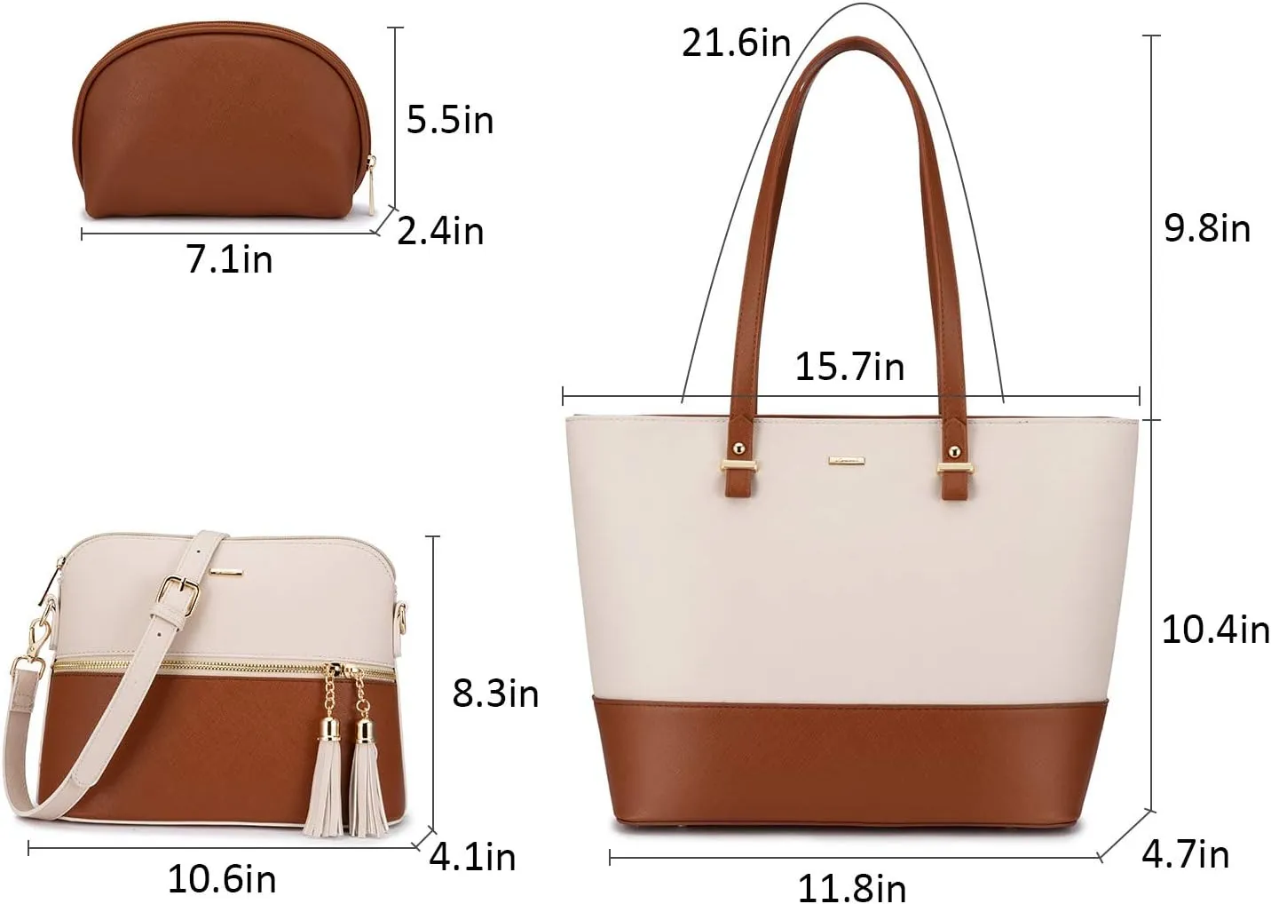 LOVEVOOK Handbags for Women Shoulder Bags Tote Satchel Hobo 3pcs Purse Set