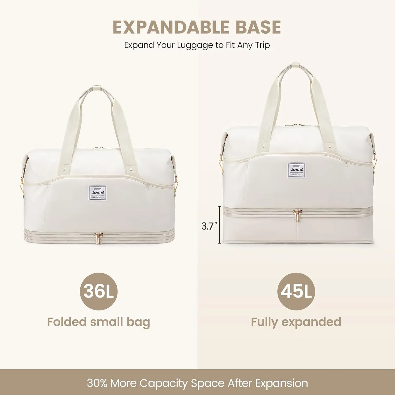 LOVEVOOK Weekender Bags for Women, Expandable Travel Duffle Bag with Shoes Compartment, Carry on Overnight Bag with Wet Pocket, Mom Hospital Bags for Labor and Delivery, 4PCS