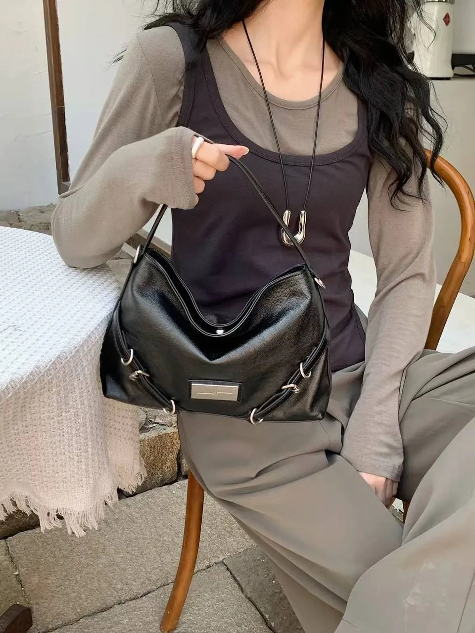 Lustro Luxe — Genuine Leather Bag with Adjustable Strap